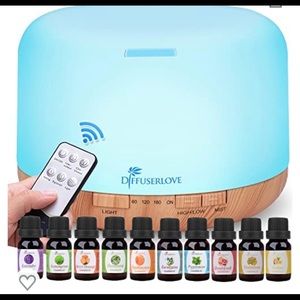 Original color is white but has changing light color. Is a oil diffuser